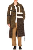 Craig Green Block Print Coat In Brown,abstract