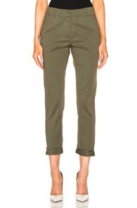 Veronica Beard Coach Cuffed Pant In Green