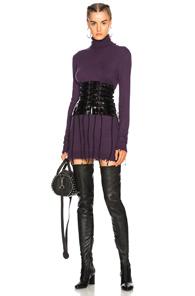 Unravel Destroyed Turtleneck Sweater Dress In Purple