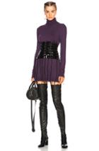 Unravel Destroyed Turtleneck Sweater Dress In Purple