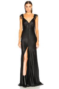 Redemption Gown With Covered Buttons In Black