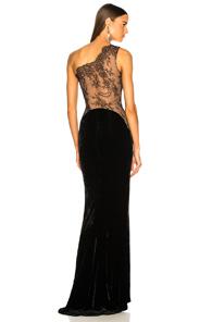 Stella Mccartney One Shoulder Gown In Black,neutral