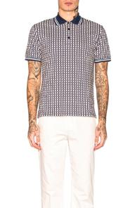 Valentino V Print Polo In Abstract,blue,white