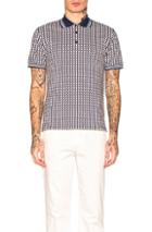 Valentino V Print Polo In Abstract,blue,white