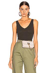 Enza Costa U Neck Tank In Green,gray