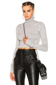 Faith Connexion Crop Turtleneck Sweater In Gray