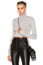 Faith Connexion Crop Turtleneck Sweater In Gray