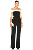 Roland Mouret Danielson Stretch Crepe Jumpsuit In Black,white