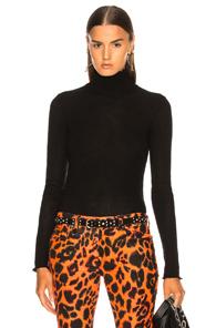 R13 Distressed Skinny Turtleneck Sweater In Black