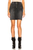 Mother Swooner Exposed Zip Mini Skirt Fray In Gray