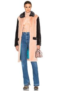 Shrimps Faux Fur Simon Coat In Pink