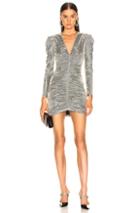 Jonathan Simkhai For Fwrd Long Sleeve Metallic Leopard Mini Dress In Animal,metallic