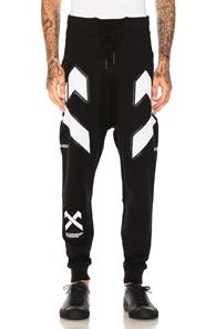 11 By Boris Bidjan Saberi Cross Print Pants In Black