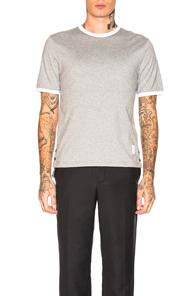 Thom Browne Ringer Tee In Gray