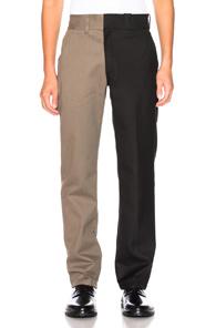 Gosha Rubchinskiy Bicolor Pant In Black,green