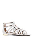 Aquazzura Leather Ivy Sandal Flats In White