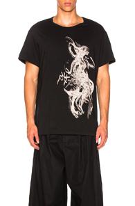 Yohji Yamamoto Naked Woman Tee In Abstract,black