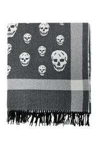 Alexander Mcqueen Skull Big Shawl In Black