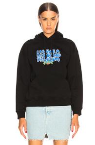 Vetements Graphic Fitted Hoodie In Black