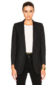 Saint Laurent Gabardine Classic Blazer In Black