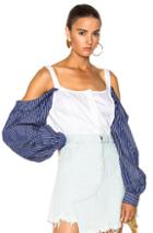 Sandy Liang Phillip Top In Blue,stripes,white