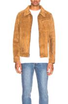 Schott Duke Unlined Rough Suede Jacket In Brown