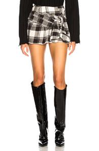 Faith Connexion Mini Check Shirt Skirt In Black,plaid,white