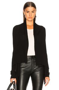 Rick Owens Short Wrap Cardigan In Black