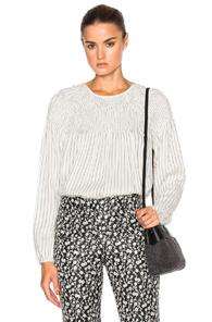 Tibi Smock Top In White,stripes