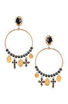 Dolce & Gabbana Cross Embellished Hoop Jewel Earrings In Metallic Gold