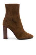 Saint Laurent Suede Lou Ankle Boots In Brown