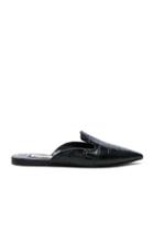 Attico Croc Embossed Tomaia Slide Flats In Black,animal Print