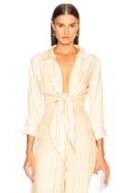 Adriana Degreas Striped Tie Top In Neutrals,stripes,yellow