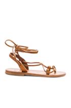 K Jacques Leather Lucile Sandals In Brown