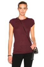 Enza Costa Rib Fitted Cap Sleeve Tee In Red