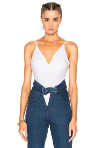 T By Alexander Wang Micro Modal Spandex Shirred Front Camisole In White