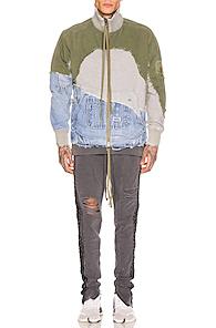 Greg Lauren Denim Hi Tech Zip In Green