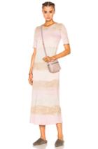 Raquel Allegra Short Sleeve Maxi Dress In Brown,neutrals,ombre & Tie Dye,pink