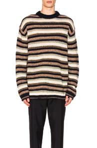 Acne Studios Najat In Stripes,brown