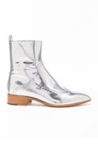 Maison Margiela Leather Ankle Boots In Metallics