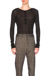 Ann Demeulemeester Henley Top In Black