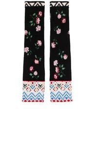 Alanui Greenland Jacquard Fingerless Gloves In Floral,black