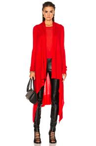 Rick Owens Long Wrap Sweater In Red