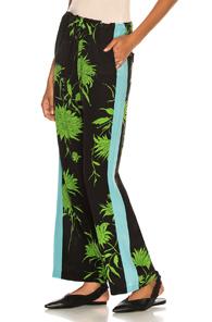 Haider Ackermann Silk Trouser In Black,blue,green,floral