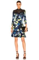 Erdem Reiko Hasu Night Ponte Jersey Dress In Black,blue,floral