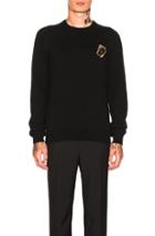 Saint Laurent Cards Patch Cashmere Pullover In Black