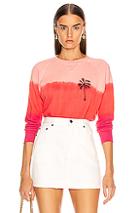 Mother The Square Sweatshirt In Ombre & Tie Dye,orange,pink,tropical