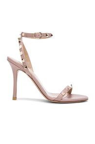Valentino Leather Rockstud T.100 Sandals In Neutrals