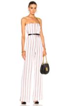 Veronica Beard Bandstand Strapless Jumpsuit In Pink,stripes,white