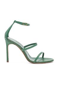 Manolo Blahnik Piona Matte Snake 105 Heel In Green